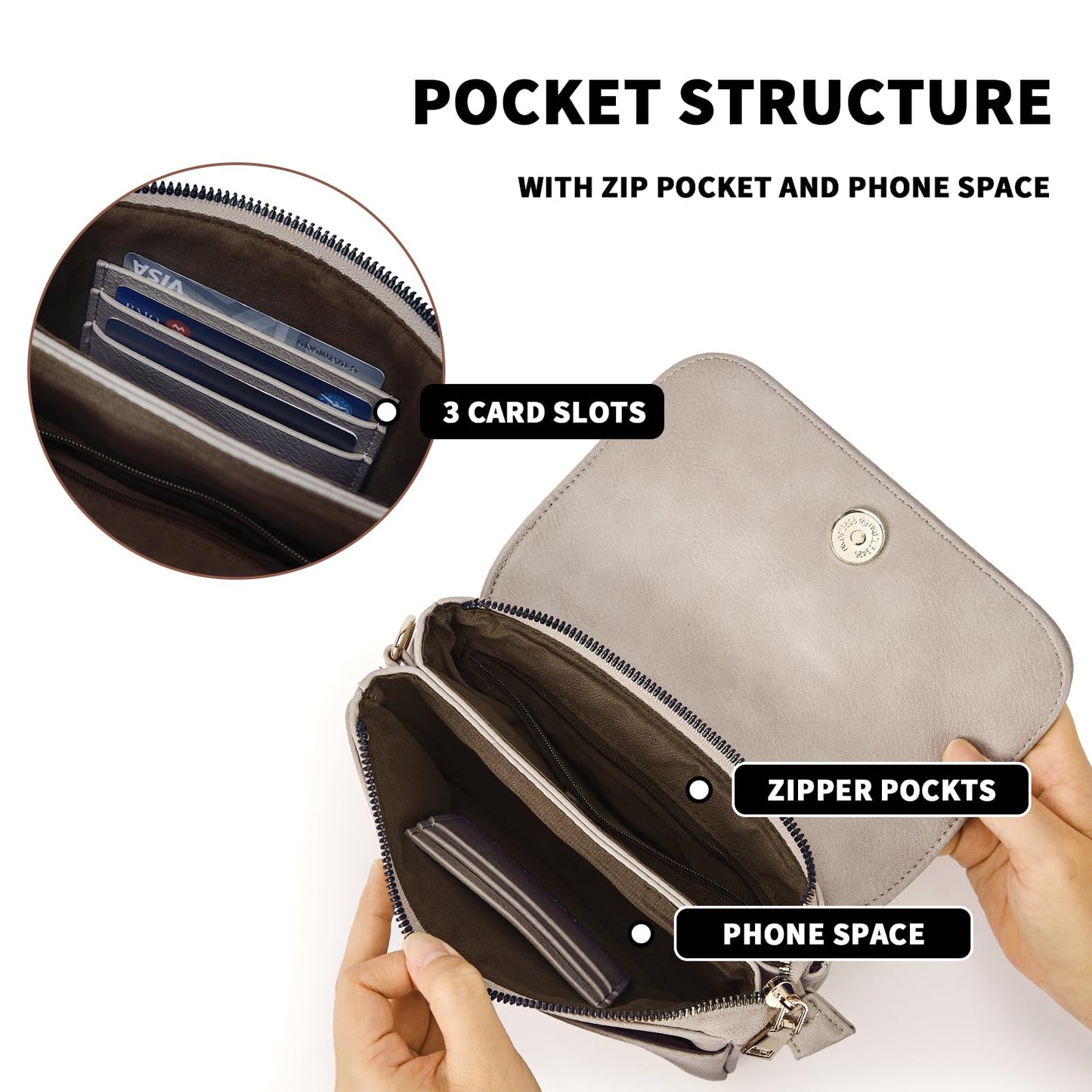 CHOLISS Small Crossbody Bags for Women, Vegan Leather Cell Phone Purse, Mini Travel Purse with Adjustable Strap