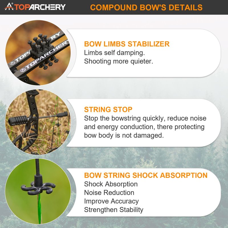 TOPARCHERY Compound Bow and Arrow for Adult Youth and Beginner- Right Hand Archery Compound Bows,Adjustable 30-70LB Draw Weight, 23.5-30.5IN Draw Length, Archery Hunting Bow Set