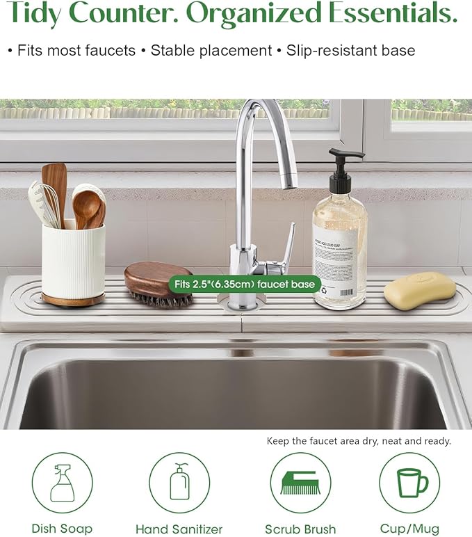 Stone Drying Mat for Kitchen Faucet: Diatomite Stone Drying Tray