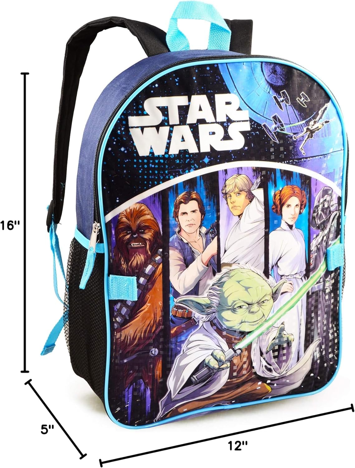 Star Wars Backpack with Lunch Box Set for Boys ~ Bundle with Deluxe 16" Backpack, Insulated Lunch Bag, Water Bottle, More | Star Wars School Supplies