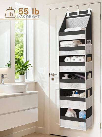 Criusia Over the Door Organizer, Heavy-Duty 6-Shelf Hanging Storage