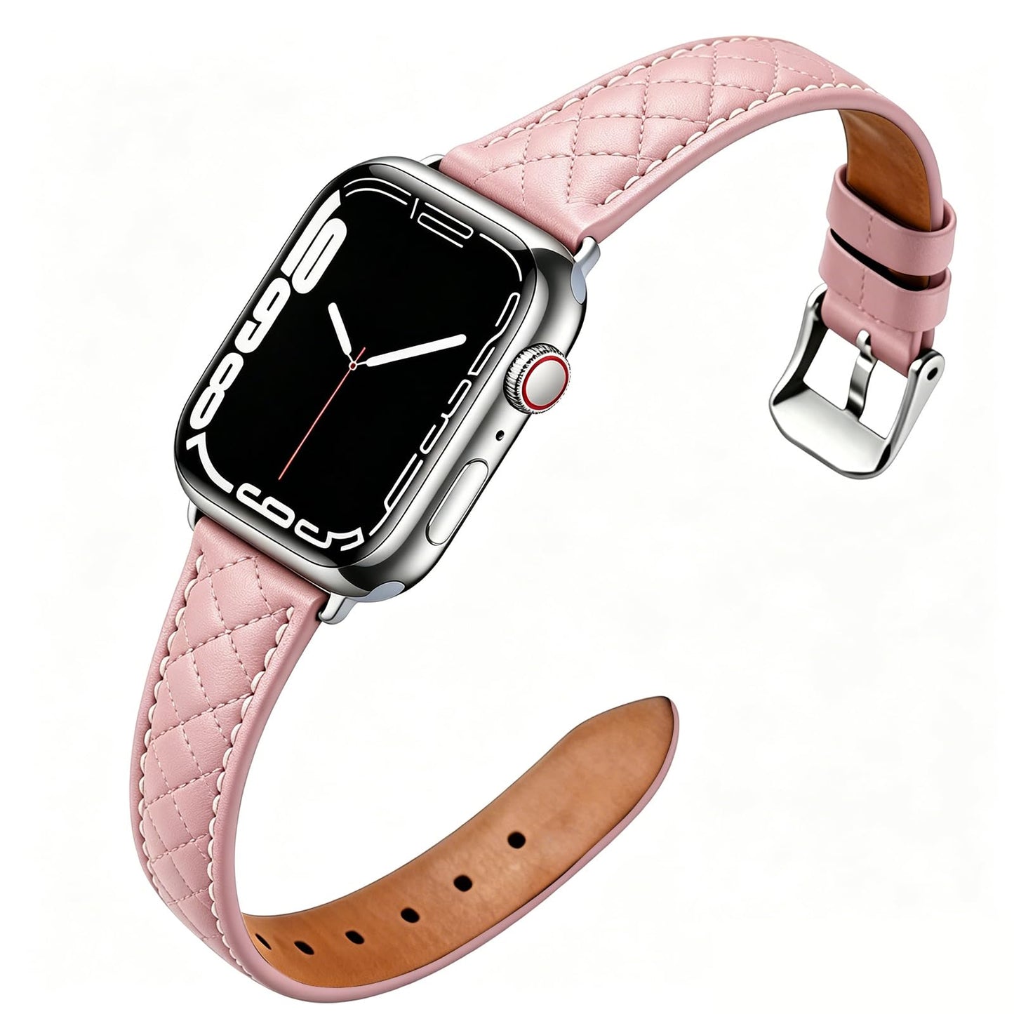 Women Genuine Lether Watch Band for Apple Watch, Dressy Soft Leather Watch Strap for Small Wrist, Compatible with Apple Watch Series 11 10 9 8 7 6 SE Ultra 3 2 1 38mm 40mm 41mm 42mm 44mm 45mm 46mm 49mm
