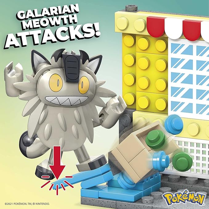 MEGA Pokémon Action Figures Building Toy Collectible Toxel vs. Galarian Meowth with Great Ball