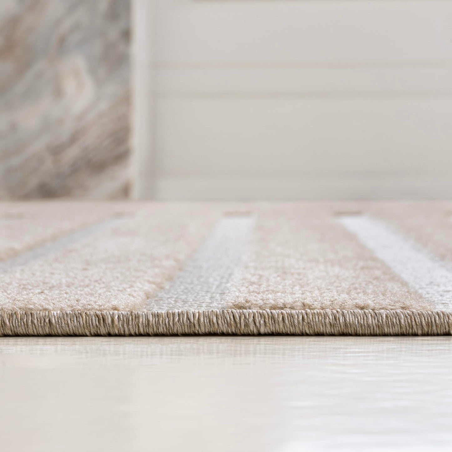 JONATHAN Y High-Low Arch Stripe Two-Tone Beige/Cream 2x8 Indoor/Outdoor Runner Rug, Anders MidCentury Modern, for Patio, Backyard, Living Room, Bedroom, Office, Hose-Washable (SCN107C-28)