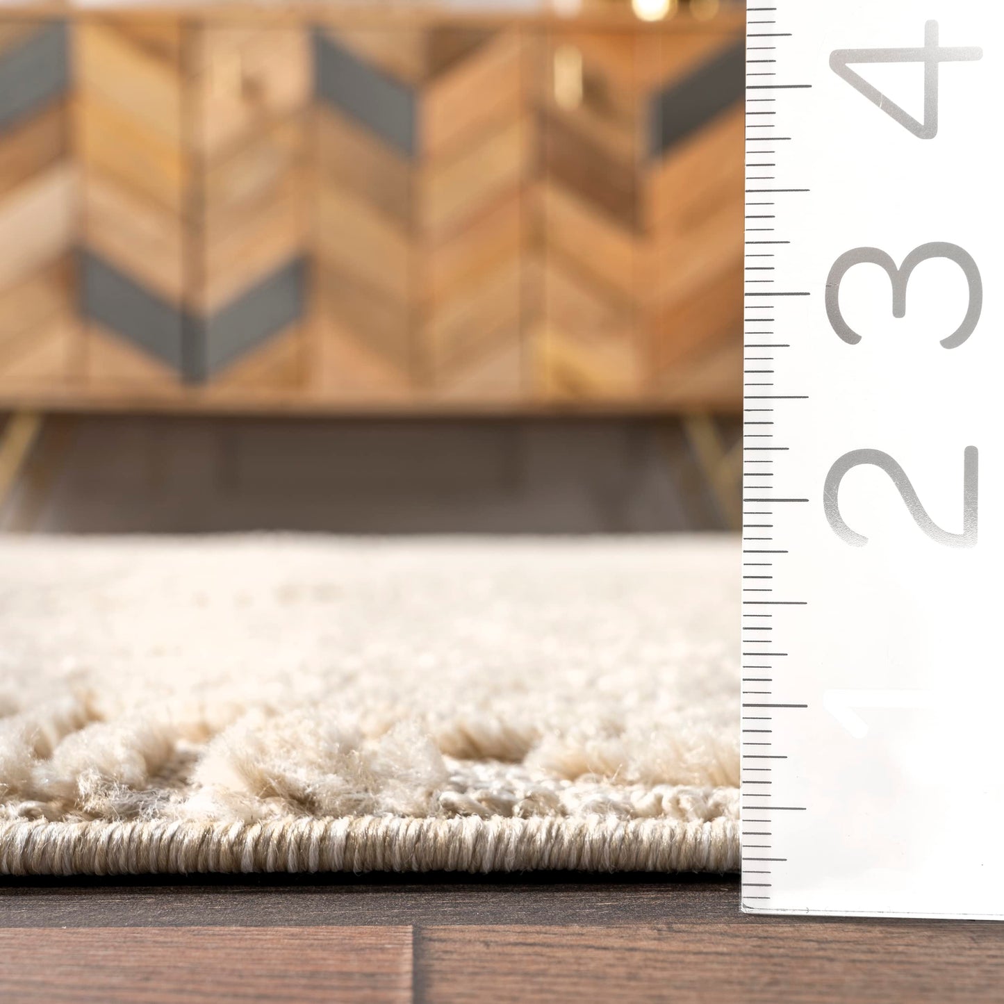 Nuloom Kerry Beige, 6'7" x 9', Geometric, Soft and Cozy, High Traffic, Stain Resistant, Easy Clean, Durable Area Rug for Bedroom, Living Room, Dining Space, Den, Foyer, Entryway