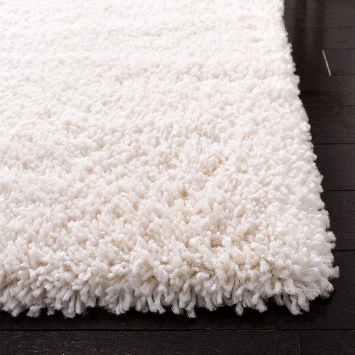 SAFAVIEH Fontana Shag Collection Area Rug - 10' x 14', Ivory, Solid Design, Non-Shedding & Easy Care, 2-inch Thick Ideal for High Traffic Areas in Living Room, Bedroom (FNT800A)