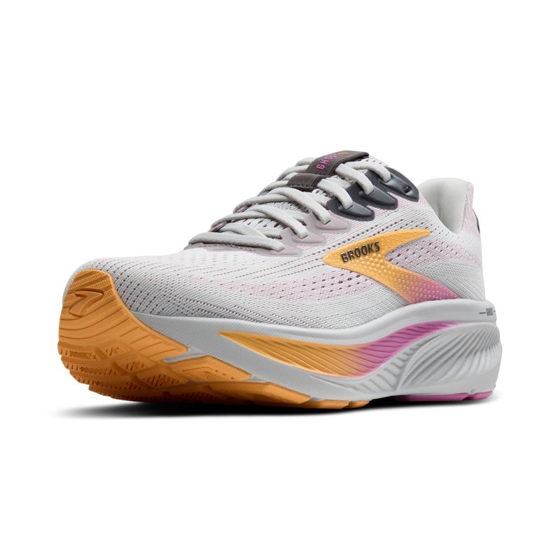 Brooks Women’s Ghost 17 Neutral Running Shoe - Oyster/Apricot/Pink - 10 Narrow