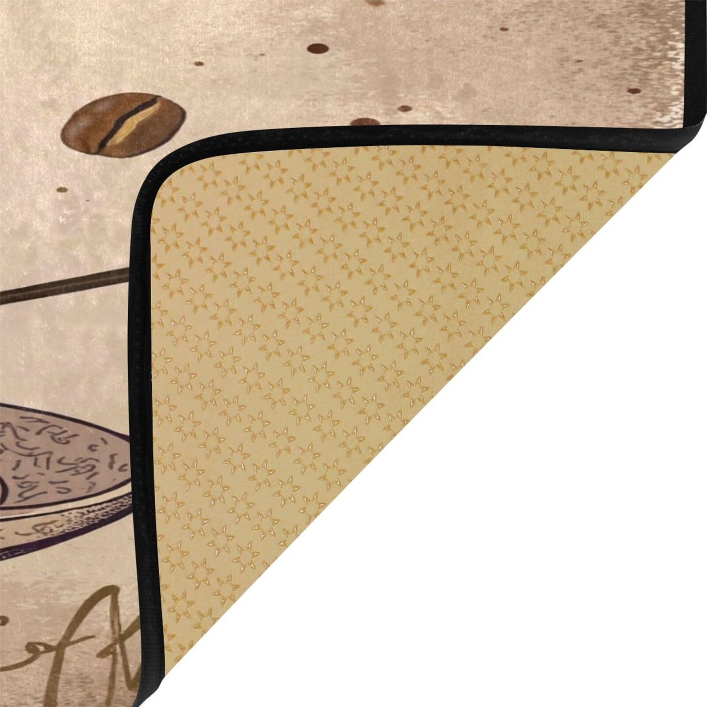 Coffee Cup Kitchen Rug Washable Bath Floor Mat Retro Non-Slip Runner Carpet Doormat for Bathroom Living Room Bedroom 39x20 inch