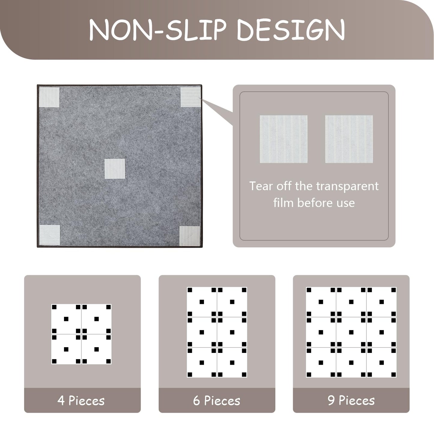 HAGiHARA Japanese Tatami Mat, PVC Patchwork Tatami Floor Mats, 96" x 64" Foldable Square with Non-Slip Design for Bedroom, Sleeping, Crawling and Yoga(Dark Gray/6 Picecs)