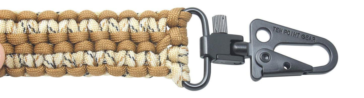 Ten Point Gear Realtree Paracord Traditional 2 Points Gun Sling 550 Adjustable w/Swivels and Adapter. Officially Licensed Outdoor Sling. Perfect for Hunting and Survival Use. Super