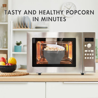 The Original Korcci Microwaveable Silicone Popcorn Popper, Microwave Popcorn Popper, Collapsible Microwave Popcorn Maker Bowl, No Oil Required, Use In Microwave, Dishwasher Safe (Blue)