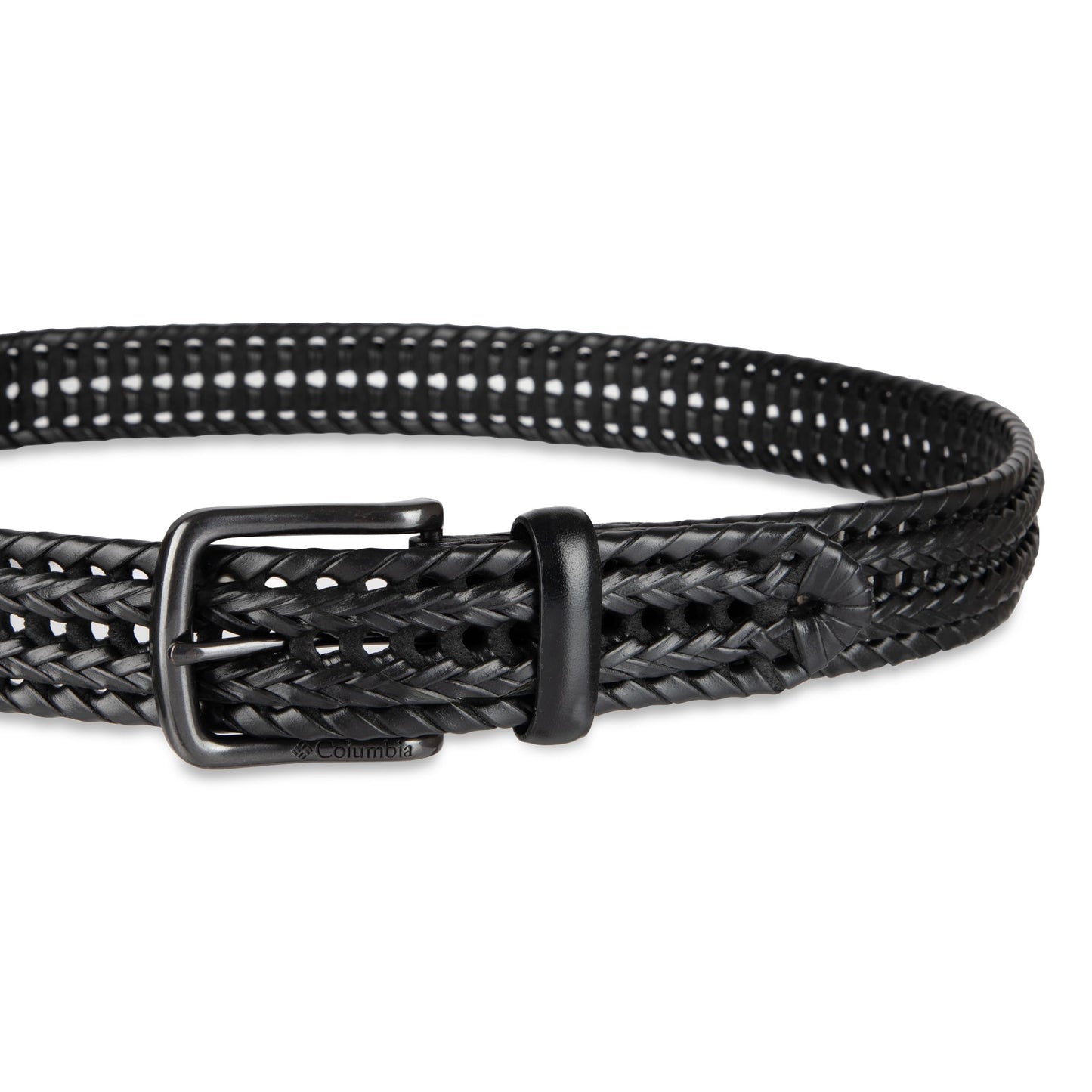 Columbia Men's Fully Adjustable Lace Braid Belt, Black, Small