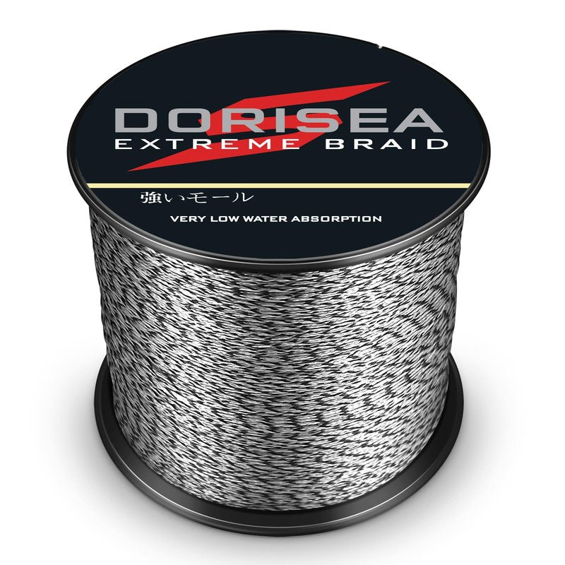 Dorisea Extreme Braid 100% Pe Multi-Color(Black&White) Braided Fishing Line 109Yards-2187Yards 6-550Lb Test Fishing Wire Fishing String Incredible Superline (100m/109Yards 30lb/0.26mm)