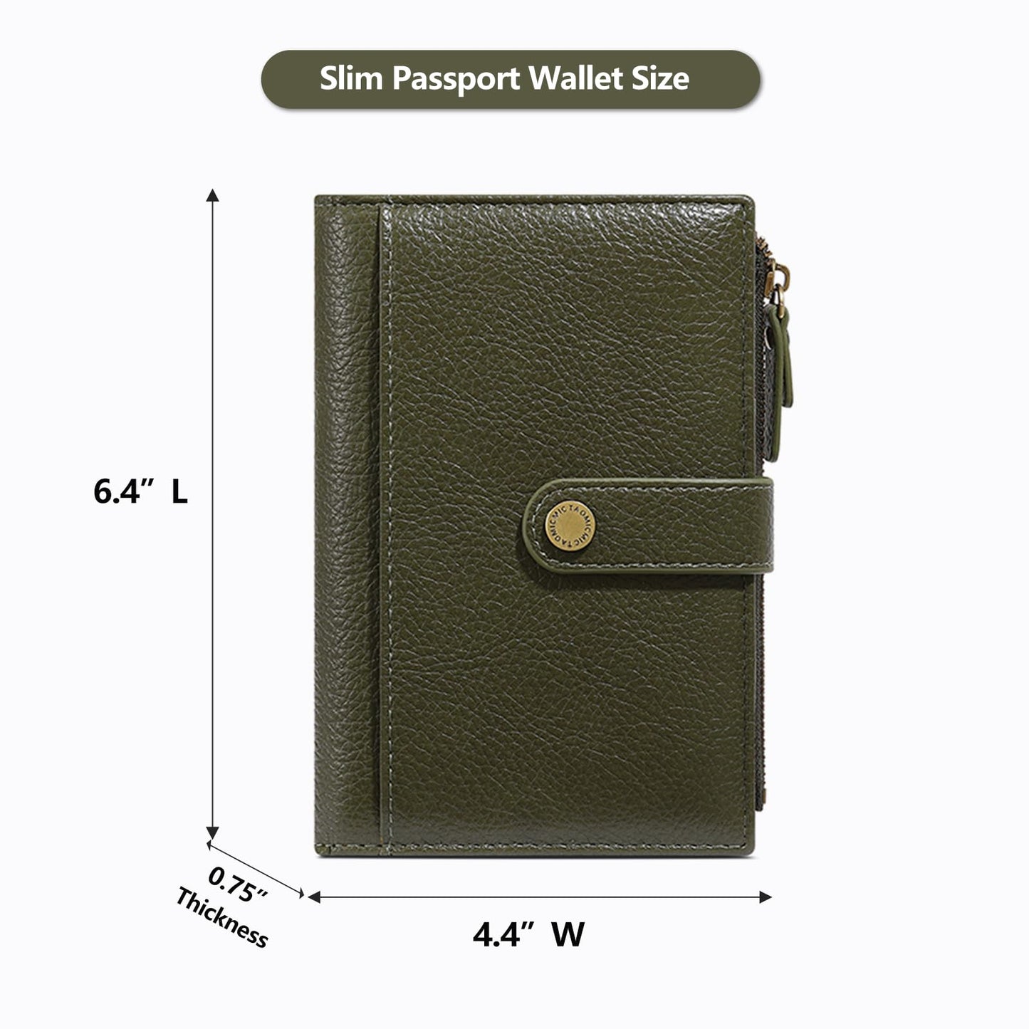Slim RFID Blocking Passport Holder Wallet,PU Leather Travel Card Organizer,Lightweight Passport Case for Women Men (Green)