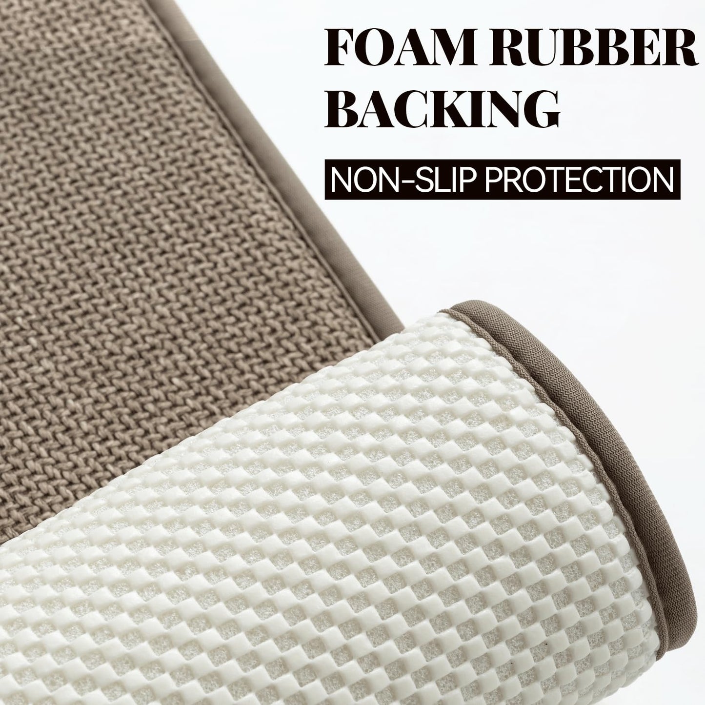 AREDO Thick Memory Foam Bathroom Mat, Soft Absorbent Polyester Bath Rug Quick Dry, Non Slip Shower Floor Rugs with Rubber Backing, Machine Washable (Camel, 24" x 16")