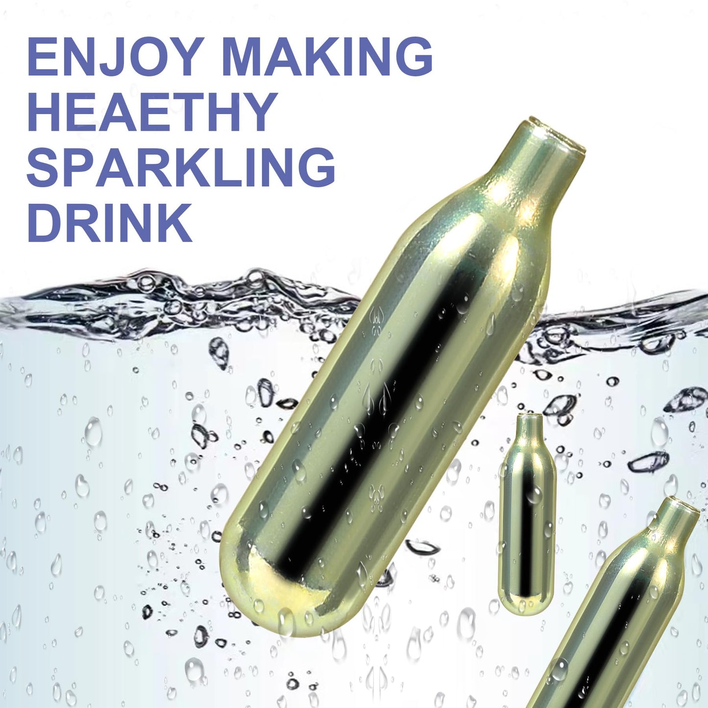 Soyishi CO2 8g Soda Cartridges for Soda Maker Food Grade Seltzer Water Cartridges Non-Threaded Soda Chargers Compatible With Soda Siphons(10 Pcs)