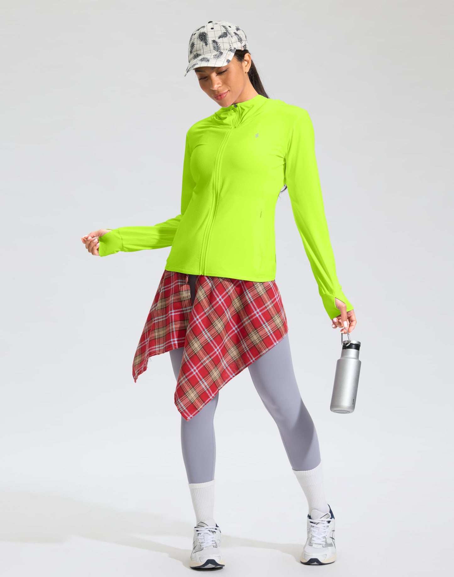Soothfeel Women's UPF 50+ Sun Protection Hoodie Jacket Lightweight Long Sleeve Sun Shirt for Women with Pocket Hiking Outdoor(Fluorescent Green, 3X-Large)