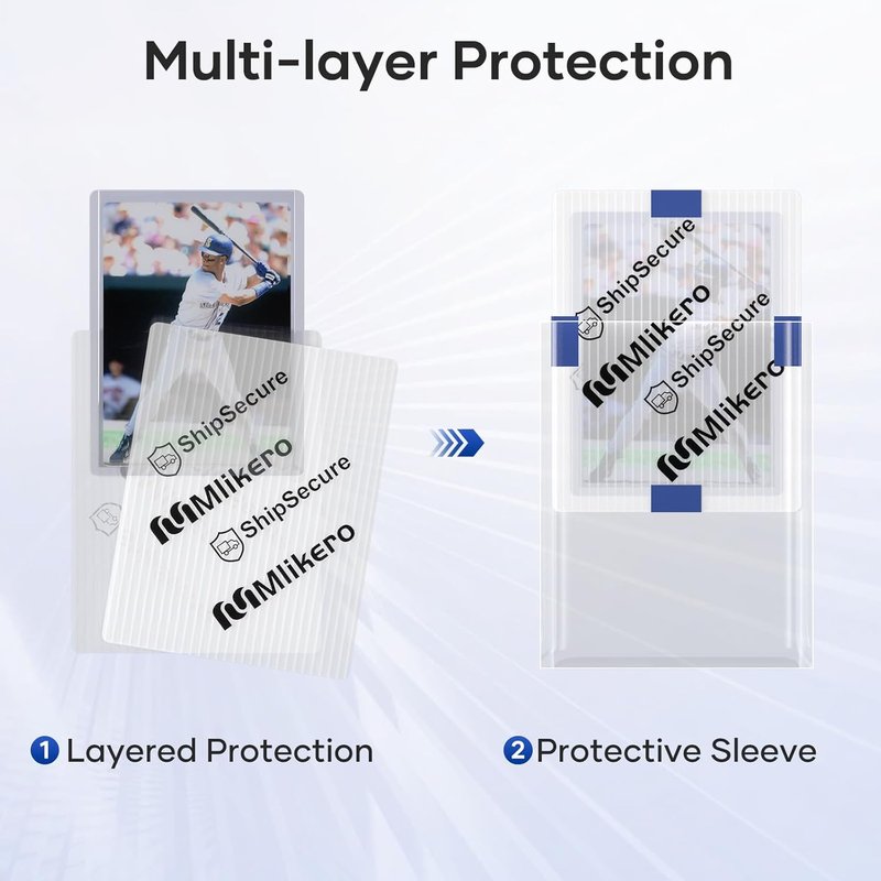 Card Shipping Protectors - 120 Pack with 200 Hard Card Sleeves & 200 Clear Sleeves for Safe Storage