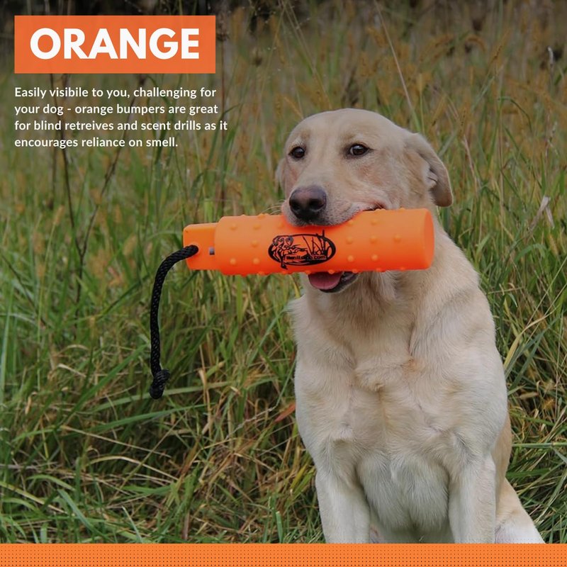 HuntEmUp 3" Canvas Dog Training Bumper – Retrieving Dummy for Retriever & Hunting Dog Training – Floating Water Dummy with Throw Rope – Mixed (6 Pack)