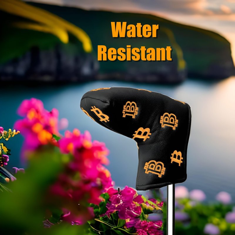 Bitcoin Golf Putter Cover for Blade Putters - Golf Headcovers for Club Protection - HODL 21 Golf Accessories (Black)