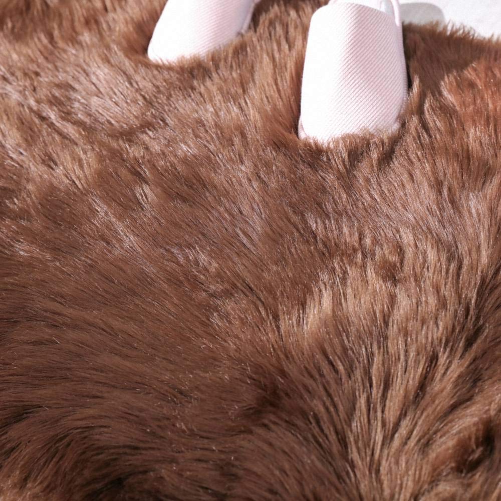 Carvapet 2x4 Faux Fur Rug - Brown Faux Sheepskin Shaggy Area Carpet Plush Chair Cover, Soft Suede Backing Machine Washable Mat for Bedroom Living Room