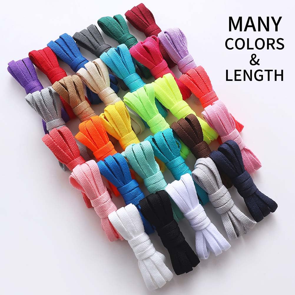 VSUDO 54" Flat White Shoe Laces for Sneakers, Shoelaces for Sneakers, Replacements Shoe Strings for Women or Men (1 Pair-White-137CM)