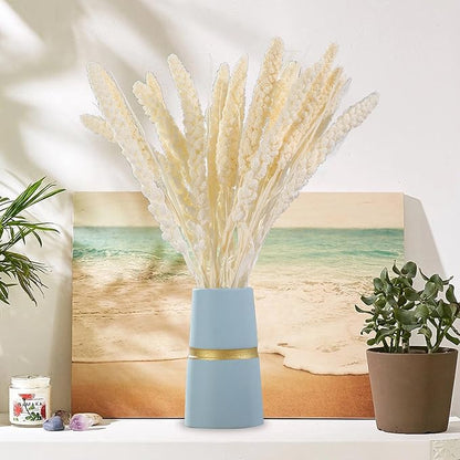 Dried Flowers Bouquet, Dry Flower Bundle, 20Pcs Natural Real Millet Flowers with Stems, Dried Floral Arrangements for Wedding Decor, Door Wreath, Home Party Vase Farmhouse Decoration (White, 17'')