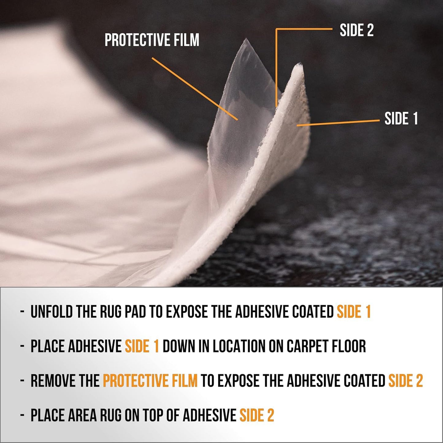 Slip-Stop Magic Stop Rug on Carpet Non-Slip Rug Pad for Area Rugs and Runner Rugs, USA-Made Rug Gripper for Carpet Over Carpet Keeps Rugs in Place On Carpet, 9' x 12'