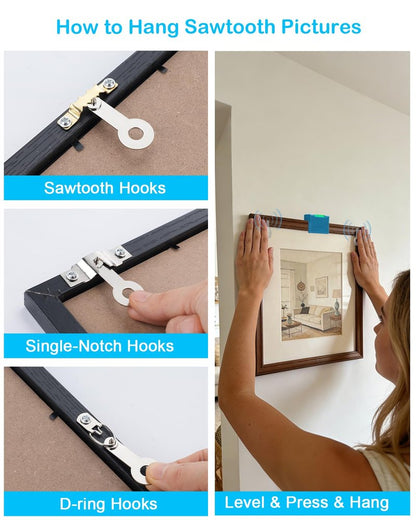Picture Hanging Kit with Level, Upgraded Picture Hanging Tool, 86Pcs Picture Hangers with Heavy Duty Picture Hanging Hooks, Sawtooth, Wire, Nails, Wall Hangers for Frame, Painting, Art, Photo
