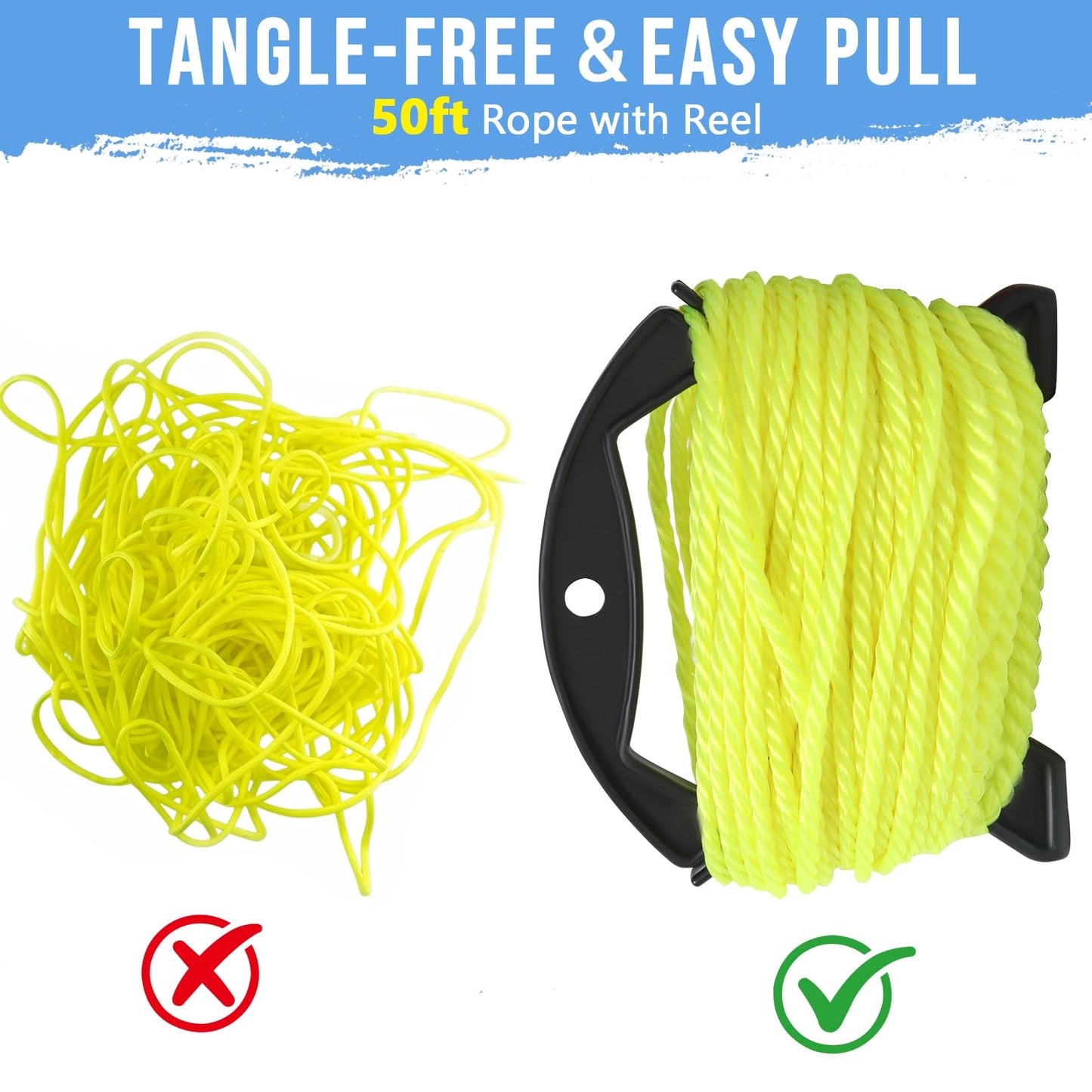 Synceduo Crab Ring Trap Collapsible Fishing Hoop Net Pots for Crabbing Bait Traps for Blue Crabs Dungeness with 50ft Rope, Bait Bag, Clip & Ruler
