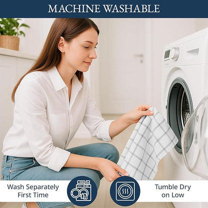 LANE LINEN Kitchen Towels & Dishcloths Set of 12-100% Cotton, Quick-Drying 18”
