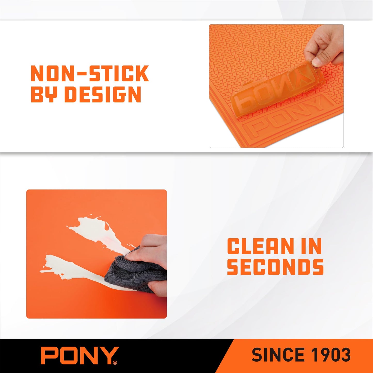 PONY Heavy Duty All-Purpose Silicone Mat, 28" x 23", Non-Stick, Heat-Resistant, Anti-Slip Pad for Resin, Epoxy, DIY, Crafts, Woodworking, Garage & Workshop
