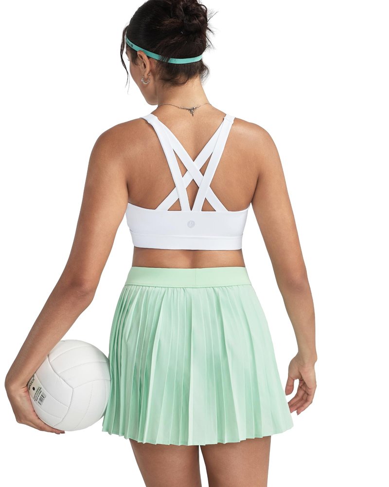 RUNNING GIRL Sports Bra for Women, Criss-Cross Back Padded Strappy Sports Bras Medium Support Yoga Bra with Removable Cups