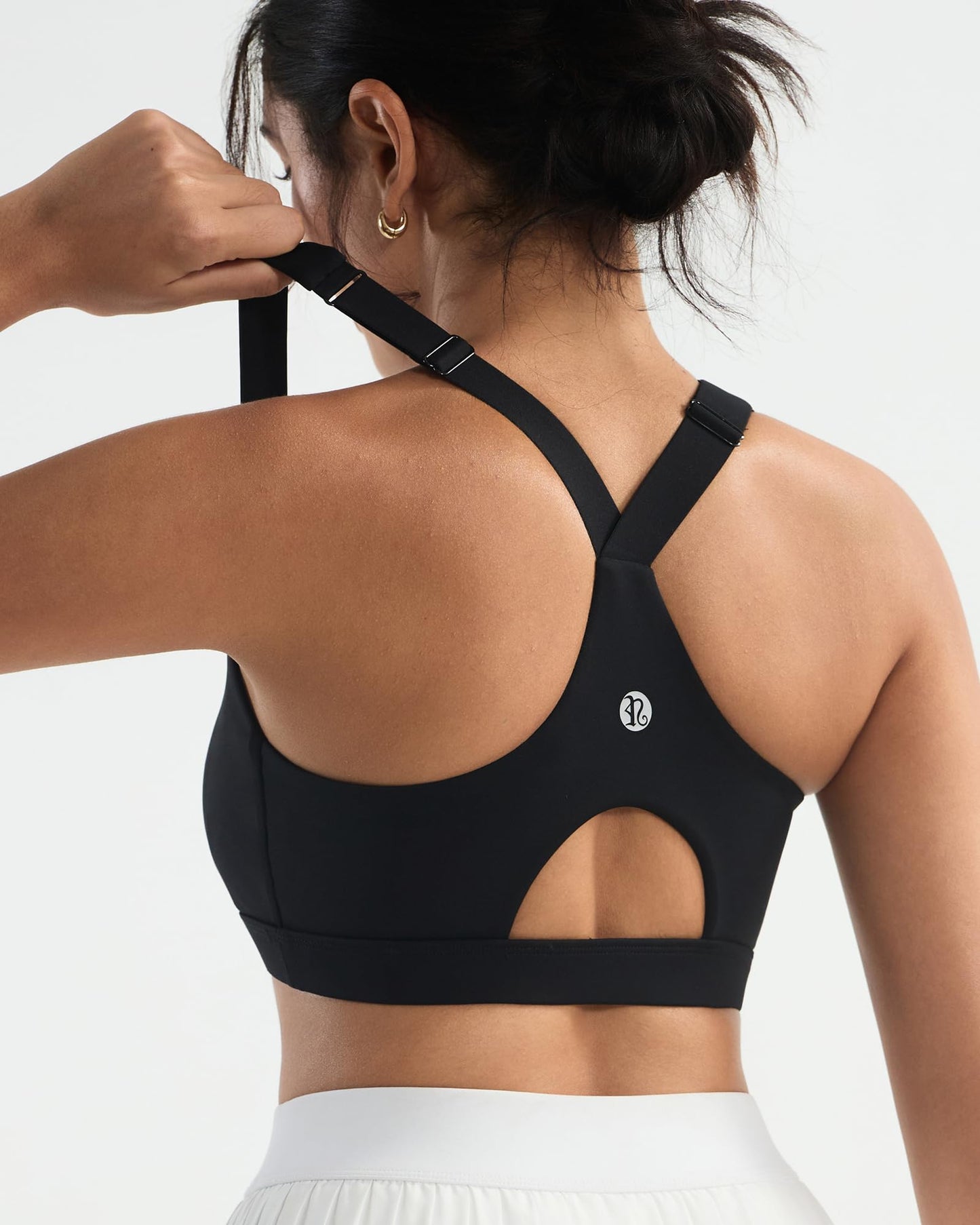 RUNNING GIRL High Impact Sports Bras for Women, High Support Running Adjustable Sports Bra Molded Cup Strappy Sports Bras(WX3150 Black M)