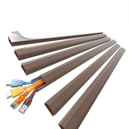 Delamu Cord Hider, Large Cord Covers for 3-4 Wires on Wall, 85in Cable Hider, Easy Set up Wire Hiders Wire Covers for Cords on Wall, TV Cable Cover Raceway for Home & Office, W1.18 H0.67in, CherryWood
