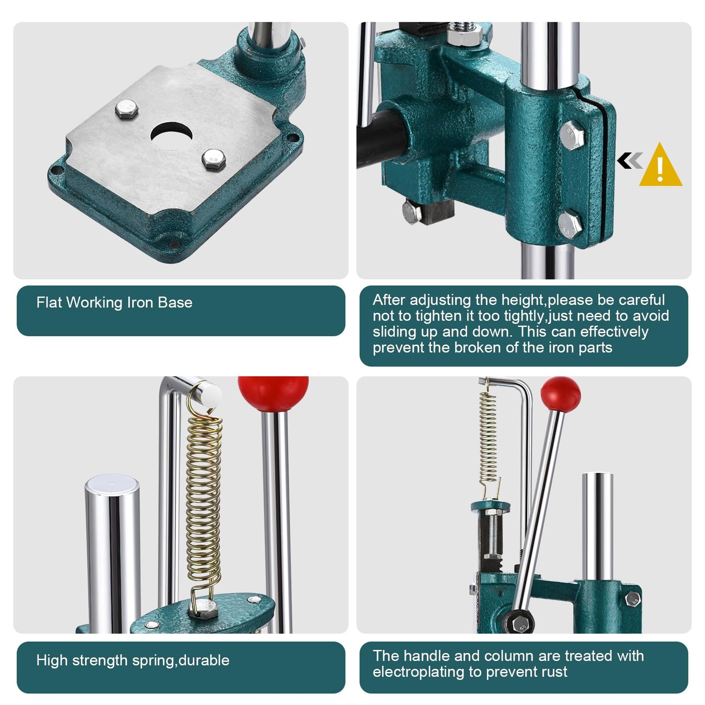 Soiiw Leather Hole Puncher Hand Punching Machine Heavy Duty Manual Press Puncher Punch Tools for DIY Leather Craft Punching Holes with 1.5-13mm Clamping Chuck