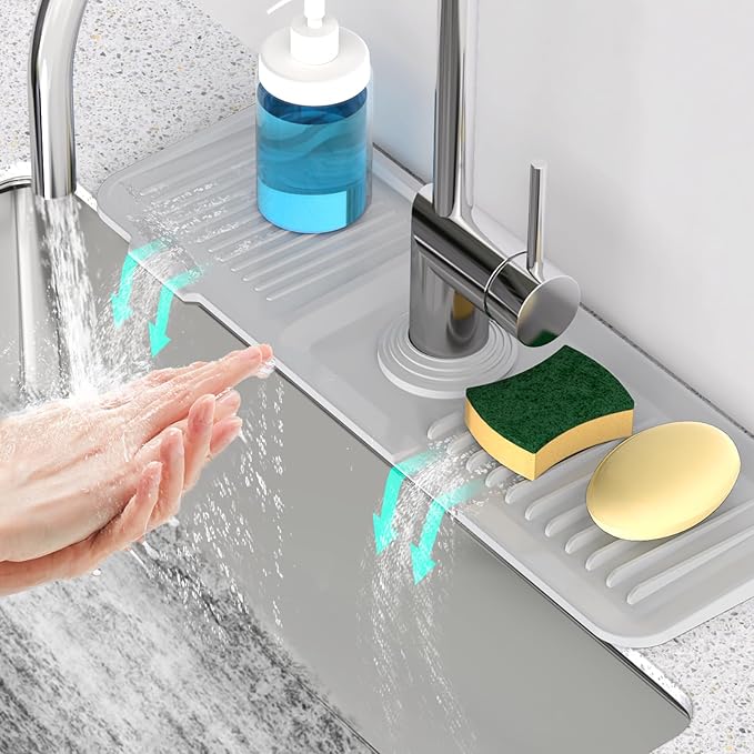 17.7'' Faucet Mat for Kitchen Sink Kitchen Sink Splash Guard Silicone Sink