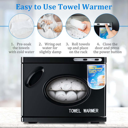 Small Hot Towel Warmer for Spa Home Salon Esthetician 2-in-1 5L Mini Personal Hot Towel Cabinet Towel Warmers Spa, Fast Heating Towel Heater Towel Steamer for Facials…