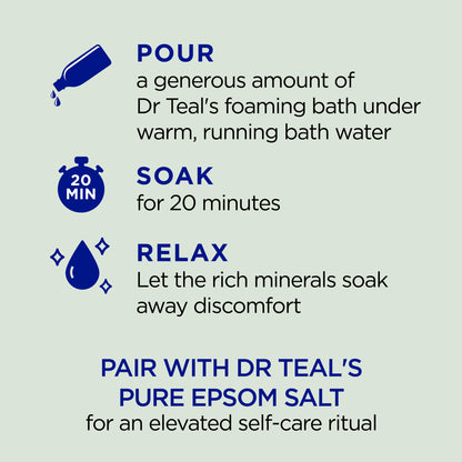 Dr Teal's Foaming Bath with Pure Epsom Salt, Relax & Relief with Eucalyptus & Spearmint, 34 fl oz (Pack of 2)