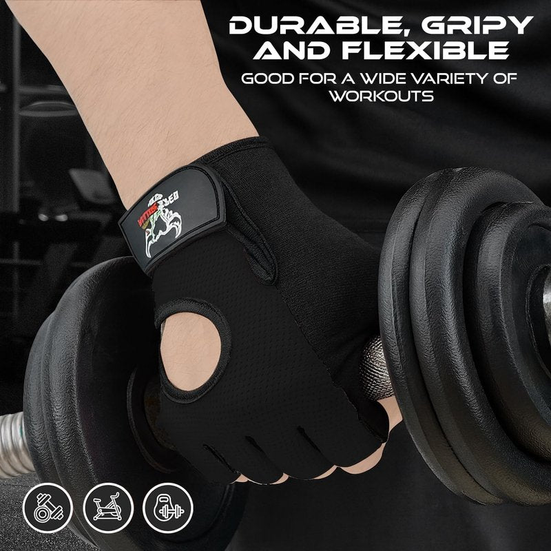 Fingerless Weight Lifting Gloves - Breathable Gym Gloves with Palm Protection for Men & Women | Ideal for Weightlifting, Cycling, and Training