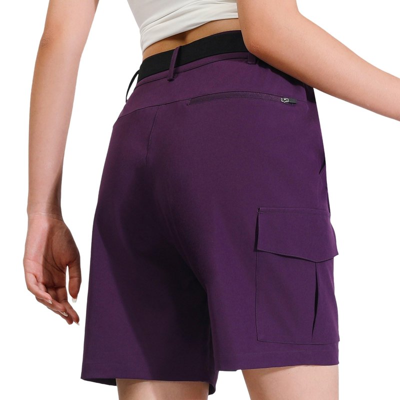RIMOHX Women's 7'' Hiking Cargo Shorts with Multiple Pockets Lightweight Quick Dry Athletic Outdoor Golf Casual Summer Shorts Purple