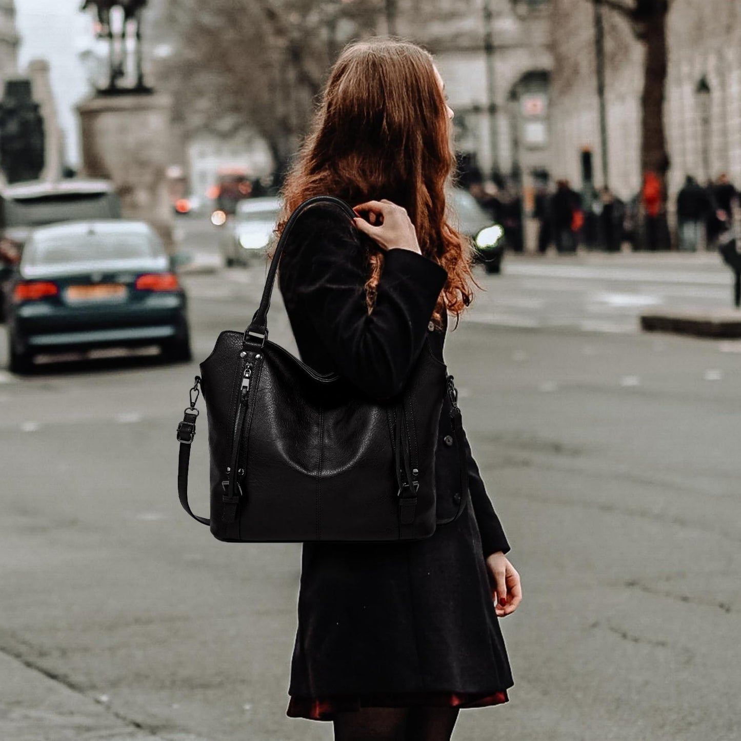 TANTOMI Tote Handbags for Women Black Hobo Handbags Purse and Handbags Shoulder Crossbody Bags for Work Travel Everyday
