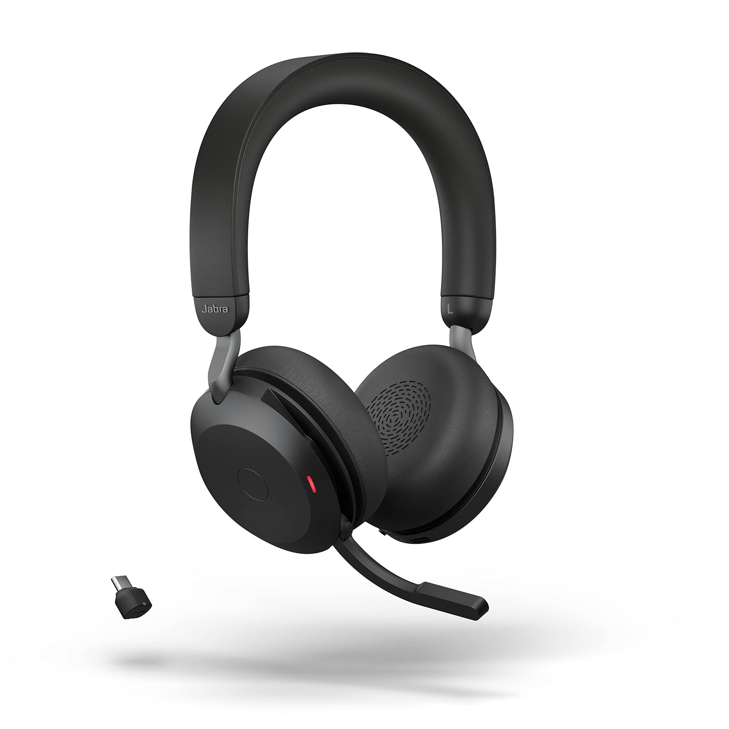Jabra Evolve2 75 PC Wireless Headset with 8-Microphone Technology - Dual Foam Stereo Headphones with Adjustable Advanced Active Noise Cancelling, USB-C Bluetooth Adapter and UC Compatibility - Black