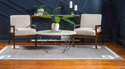 Unique Loom Uptown Collection Area Rug - Lenox Hill (8' x 10' Rectangle, Gray/ Ivory)