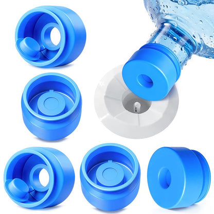 Gofriipai 3 and 5 Gallon Water Jug Cap, Silicone Reusable Replacement Cap, Non Spill Bottle Caps for 55mm Bottle Water Dispenser Caps - Pack of 5