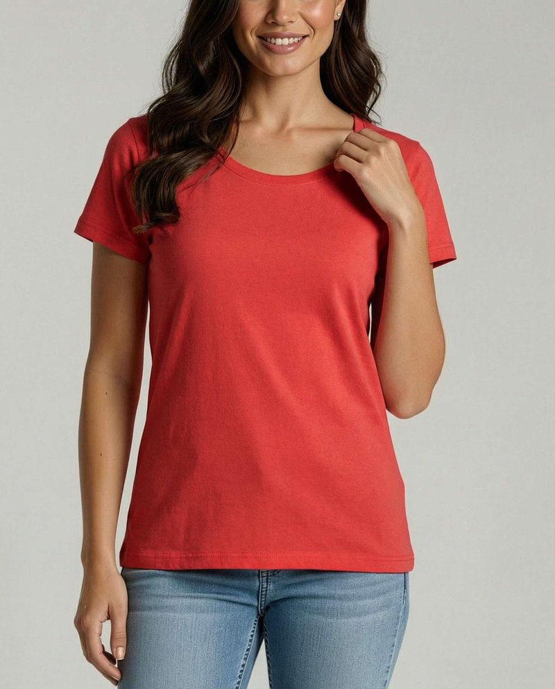 Real Essentials 4 Pack: Women's Cotton Short Sleeve T-Shirt - Casual Scoop Crew Neck Tops Tee (Available in Plus Size) - Set 6,XL