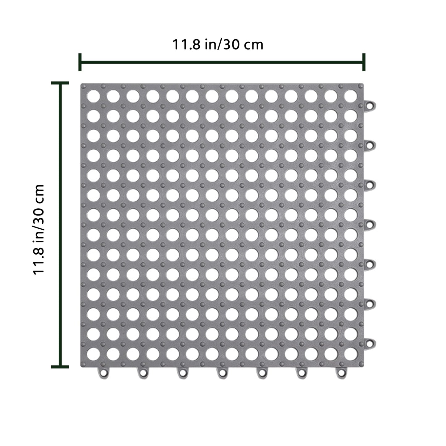 10Pcs Drainage Interlocking Floor Mats, 11.8”x11.8” Non-Slip Shower Bathroom Pool Tile for Flooring, Soft PVC Splicing Modular Cushion Mat, Rubber Flooring for Outdoor
