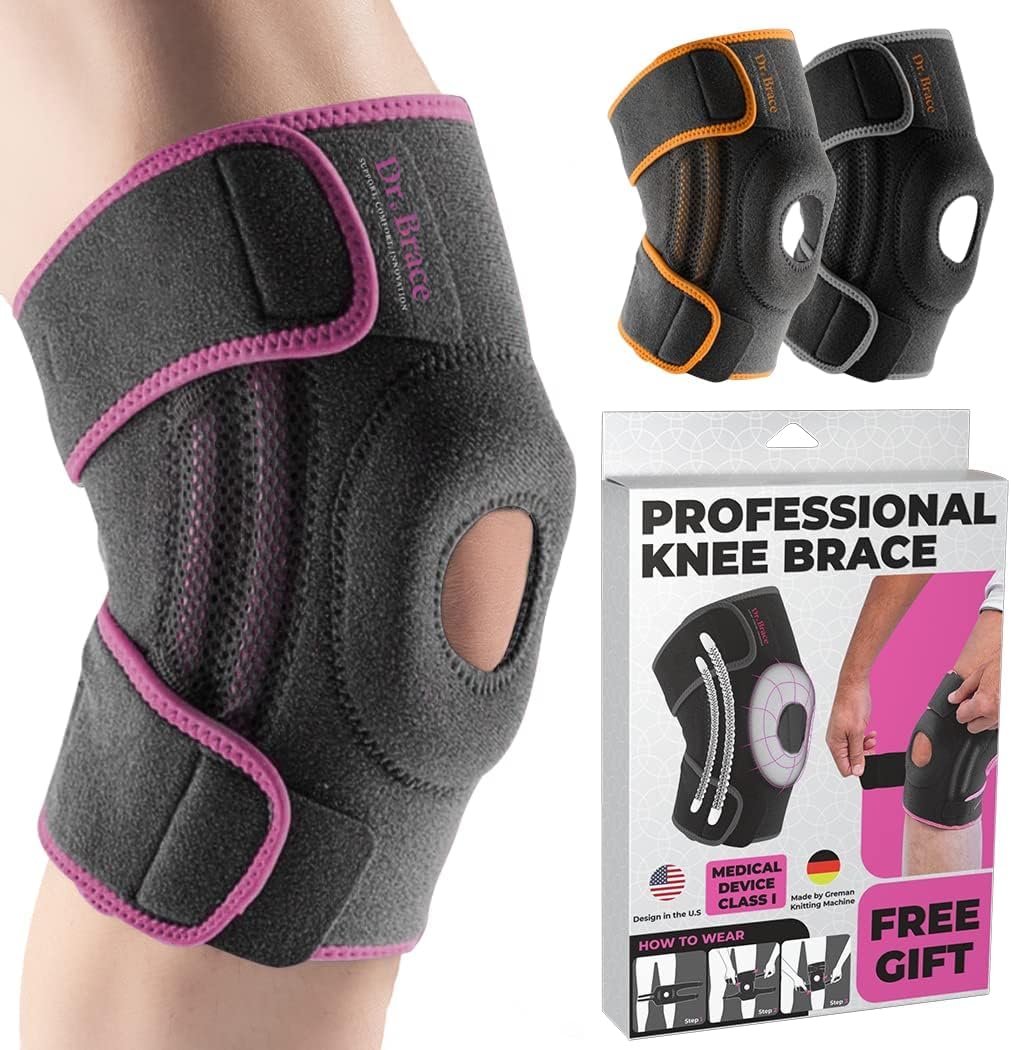DR. BRACE ELITE Knee Brace with Side Stabilizers & Patella Gel Pads for Maximum Knee Pain Support and fast recovery for men and women-Please Check How To Size Video (Orion's, Small)