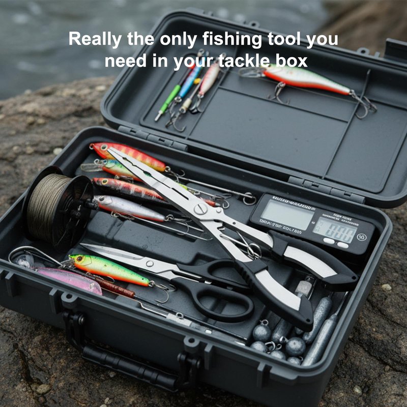 Fishing Pliers Hook Remover Tool, Stainless Steel Fishing Needle Nose Pliers Saltwater Freshwater, Fish Dehooker Plyers with Lanyard, Fish Multitool Gear with Braided Line Cutter