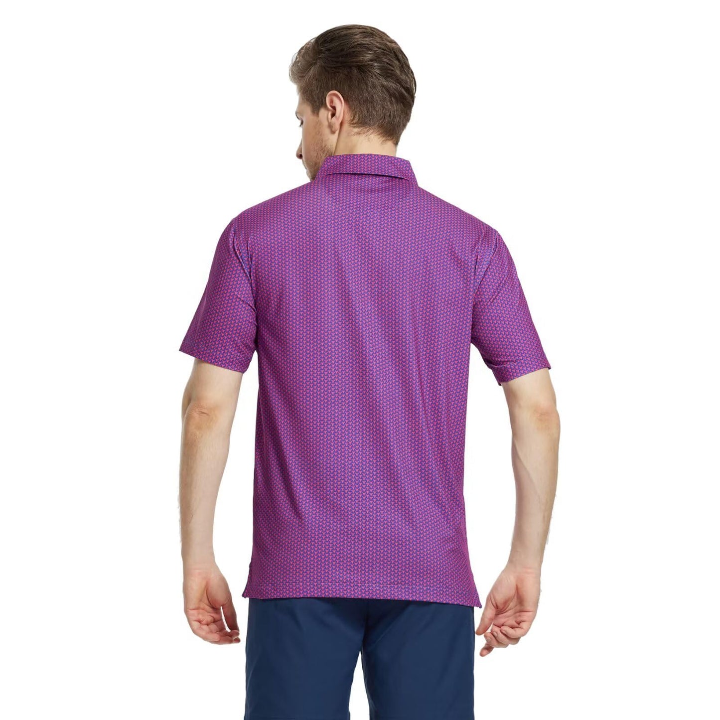 M MAELREG Golf Shirts for Men Dry Fit Print Patterns Performance Moisture Wicking Mens Polo Shirts Short Sleeve